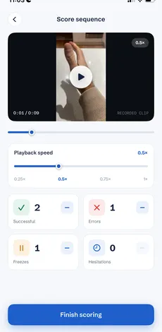Luria Sequencing scoring screen